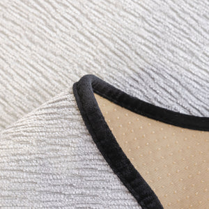 Chenille Couch Cover with Scalloped Edge, Non-Slip Modular Slipcover Sectional