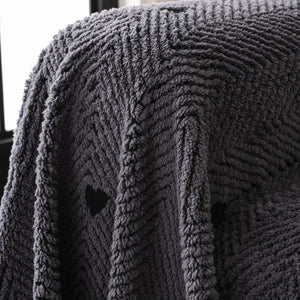 Thick Plush Sofa Cover Throw for Couch, 3D Textured Herringbone Washable Slipcover
