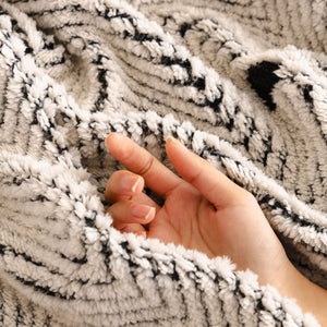 Thick Plush Sofa Cover Throw for Couch, 3D Textured Herringbone Washable Slipcover