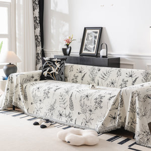 Chenille Giverny Couch Cover, Cozy Blankets for Sofa and Couch, Slip Covers for Couch Sectional