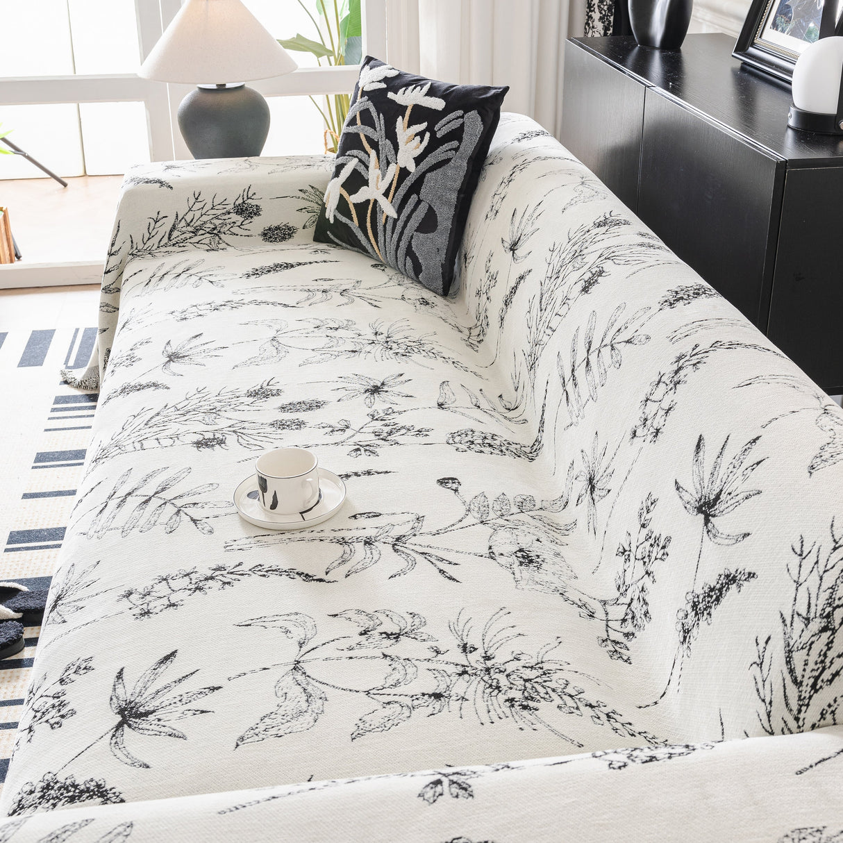 Chenille Giverny Couch Cover, Cozy Blankets for Sofa and Couch, Slip Covers for Couch Sectional