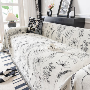 Chenille Giverny Couch Cover, Cozy Blankets for Sofa and Couch, Slip Covers for Couch Sectional