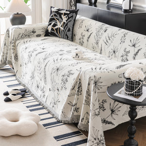 Chenille Giverny Couch Cover, Cozy Blankets for Sofa and Couch, Slip Covers for Couch Sectional