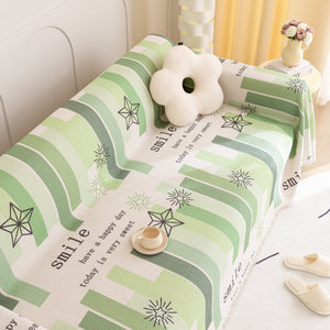 Chenille Sofa Cover Throw, Smile Couch Cover Blanket Throws for Couches, Soft Sofa Towel