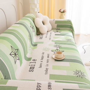 Chenille Sofa Cover Throw, Smile Couch Cover Blanket Throws for Couches, Soft Sofa Towel