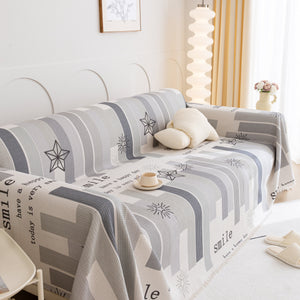 Chenille Sofa Cover Throw, Smile Couch Cover Blanket Throws for Couches, Soft Sofa Towel
