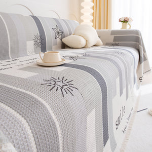 Chenille Sofa Cover Throw, Smile Couch Cover Blanket Throws for Couches, Soft Sofa Towel