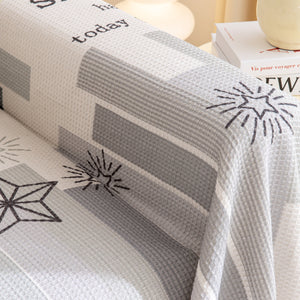 Chenille Sofa Cover Throw, Smile Couch Cover Blanket Throws for Couches, Soft Sofa Towel