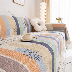 Chenille Sofa Cover Throw, Smile Couch Cover Blanket Throws for Couches, Soft Sofa Towel