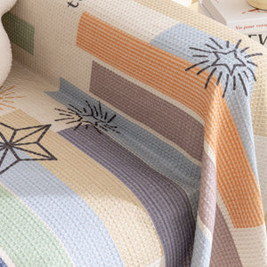 Chenille Sofa Cover Throw, Smile Couch Cover Blanket Throws for Couches, Soft Sofa Towel