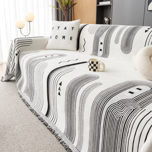 Boho Couch Throw Covers with Tassel Thick Durable Sofa Cover Blanket Furniture Slipcover Sectional