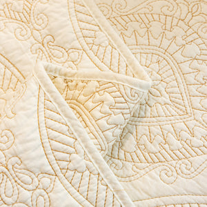 Baroque Sofa Cover – Quilted Cotton, Non-Slip, Washable with Ornate Embroidery