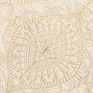 Baroque Sofa Cover – Quilted Cotton, Non-Slip, Washable with Ornate Embroidery