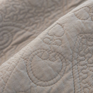 Baroque Floral Quilted Cotton Sofa Cover, Non-Slip Washable Couch Protector