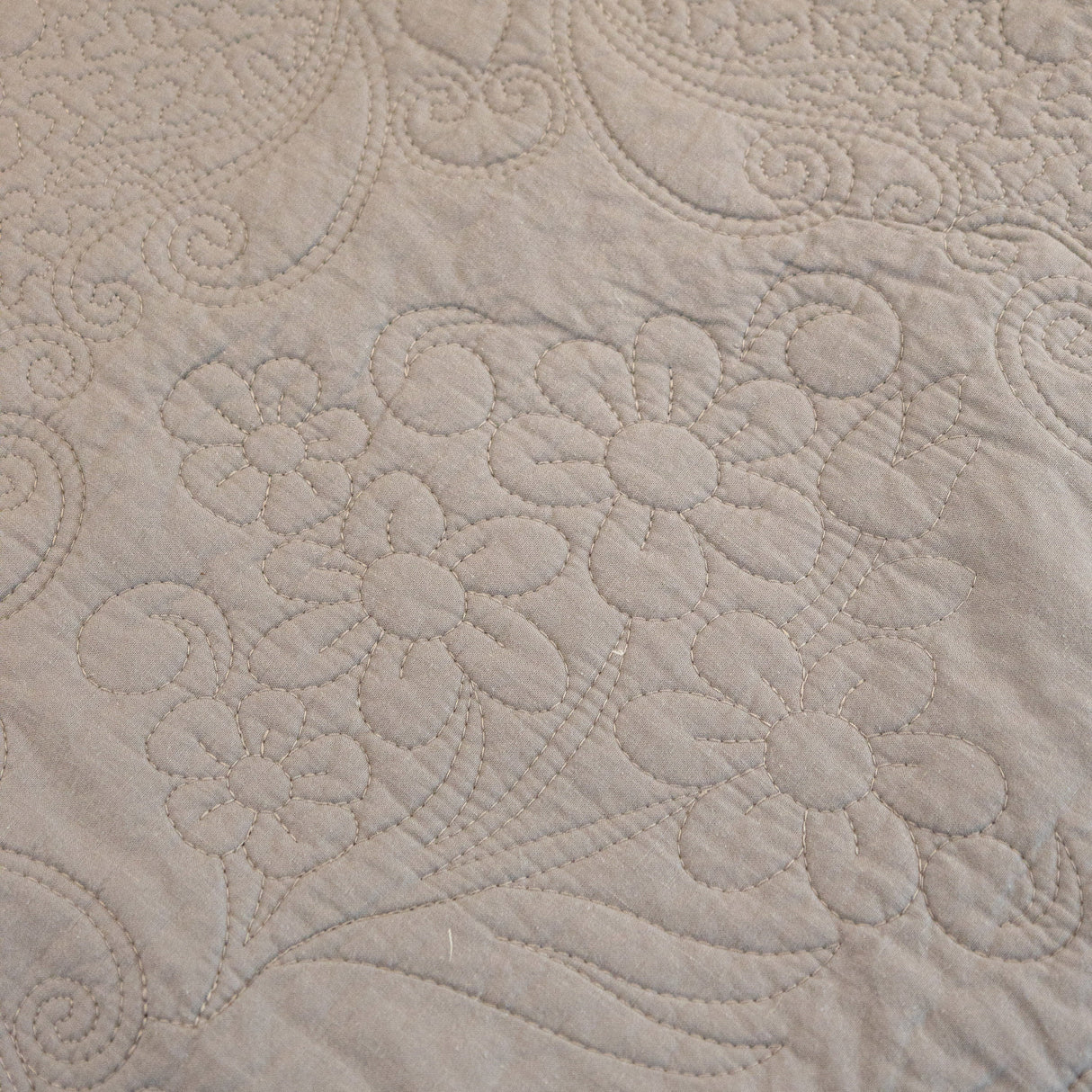 Baroque Floral Quilted Cotton Sofa Cover, Non-Slip Washable Couch Protector