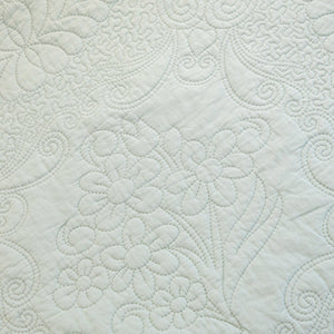 Baroque Floral Quilted Cotton Sofa Cover, Non-Slip Washable Couch Protector