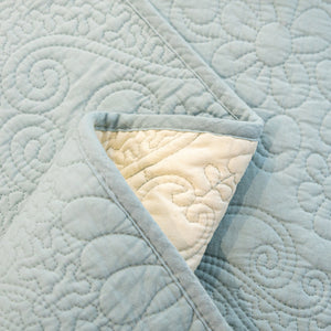 Baroque Floral Quilted Cotton Sofa Cover, Non-Slip Washable Couch Protector