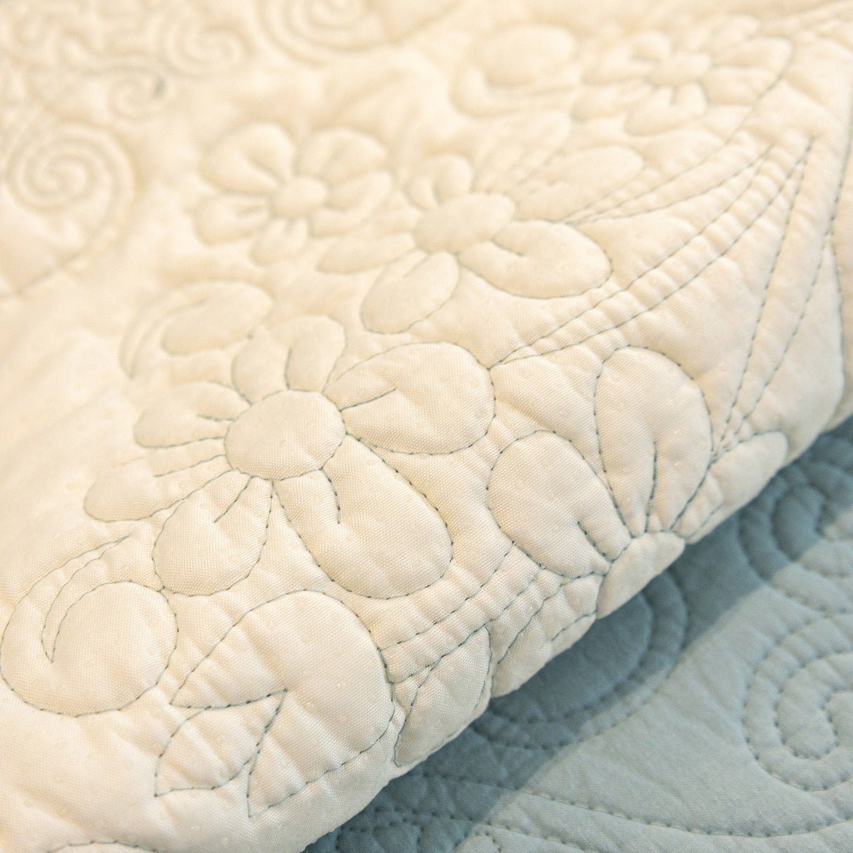 Baroque Floral Quilted Cotton Sofa Cover, Non-Slip Washable Couch Protector