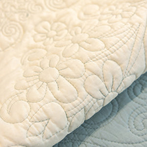Baroque Floral Quilted Cotton Sofa Cover, Non-Slip Washable Couch Protector