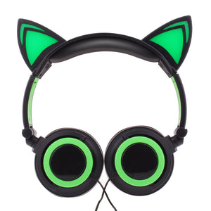 Luxury New Popular Esonstyle Kids Headphones Over Ear with LED Glowing Cat Ears,Safe Wired Kids Headsets 85dB Volume Limited, Food Grade Silicone, 3.5mm Aux Jack, Cat-Inspired Purple Headphones for Girls and Kids