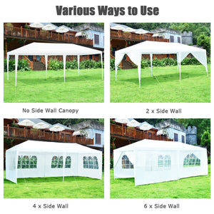 10 x 20 Feet 6 Sidewalls Canopy Tent with Carry Bag-White by DirectDeals