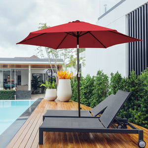 9 ft Patio Outdoor Umbrella with Crank-Orange