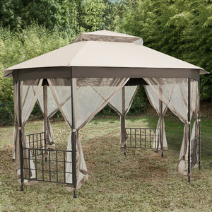 10 ™x 12 ™ Octagonal Patio Gazebo-Brown
