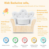 Pink Kids Sofa Armrest Couch with Ottoman-Pink