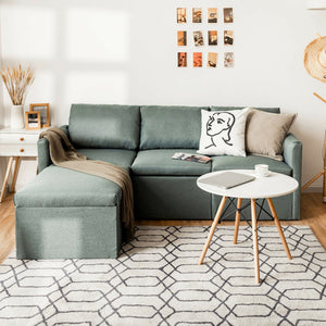 Convertible L-Shaped Sectional Sofa Couch with Reversible Chaise-Green