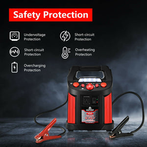 Jump Starter Air Compressor Power Bank Charger with LED Light and DC Outlet by DirectDeals