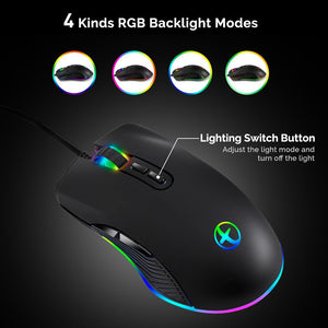 Ergonomic Design Wired RGB Professional Gaming Mouse Optical Gamer Mice Adjustable DPI Mouse With Backlight For Computer