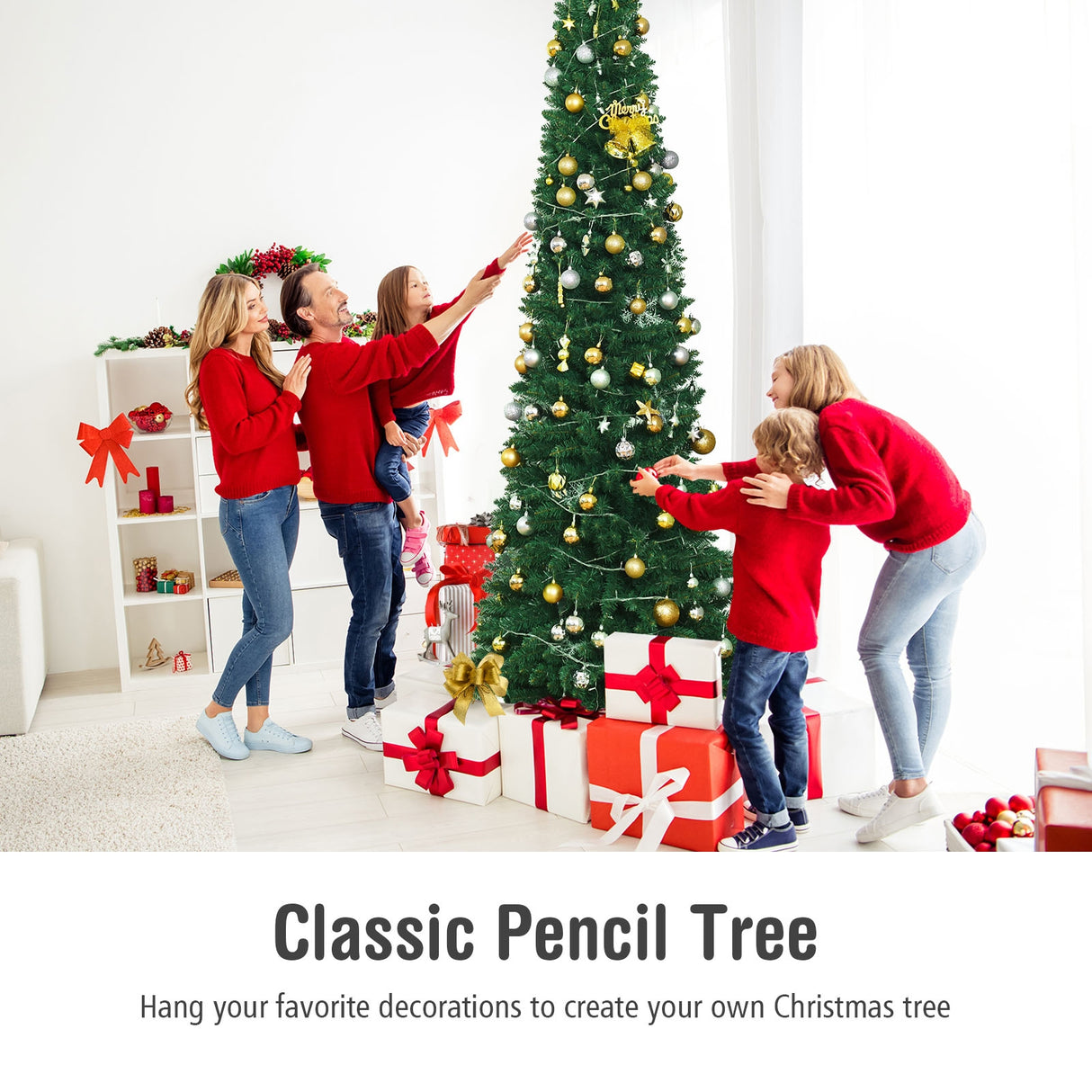 PVC Artificial Slim Pencil Christmas Tree-5 Feet