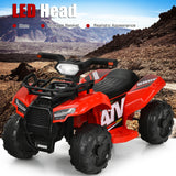 6V Kids ATV Quad Electric Ride On Car with LED Light and MP3-Green