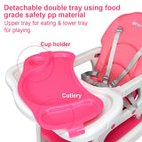 3-in-1 Baby High Chair with Lockable Universal Wheels-Gray