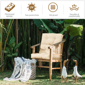 22 x 44 Inch Tufted Outdoor Patio Chair Seating Pad-Blue