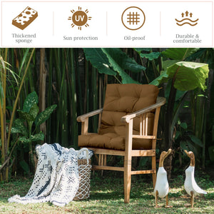 22 x 44 Inch Tufted Outdoor Patio Chair Seating Pad-Blue