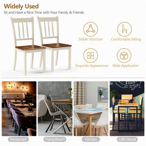 2 Pieces Solid Whitesburg Spindle Back Wood Dining Chairs-Black