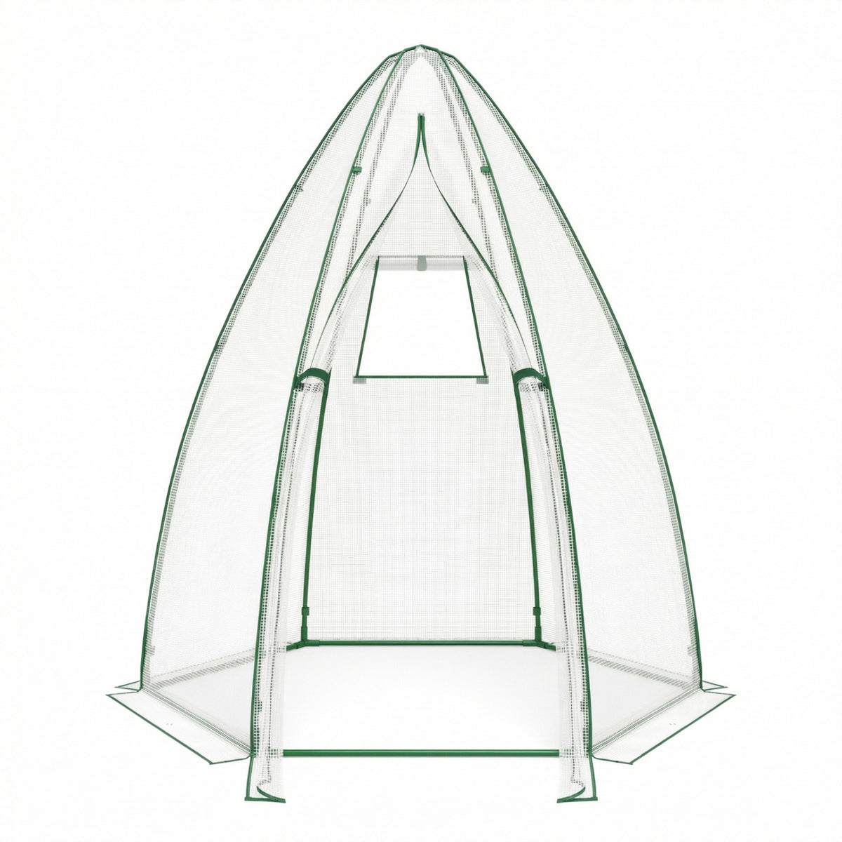 5.5 x 5.5 x 6 Feett Portable Garden Mini Greenhouse with All-Weather PE Cover-White
