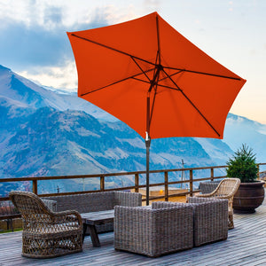 10 Feet Outdoor Patio Umbrella with Tilt Adjustment and Crank-Dark Red