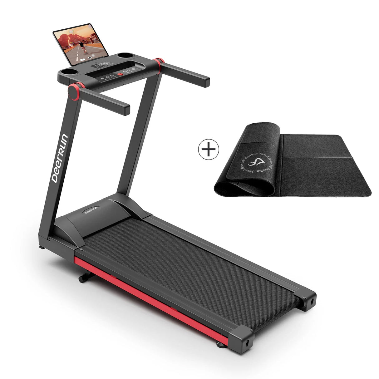 DeerRun A1 Pro Move+  6% Incline Foldable Treadmill——2025 Upgraded Chip & NFC Support | 350Lbs, 10mph Silver