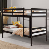 Twin Bunk Bed Children Wooden Bunk Beds Solid Hardwood-White