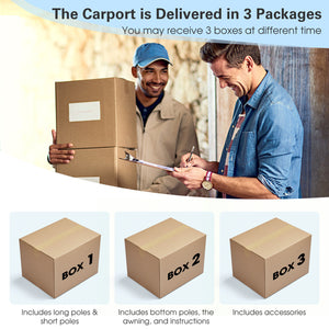 10 x 16/10 x 20 Feet Outdoor Heavy-Duty Carport with 2 Doors-10 x 16 ft