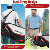 9.5 Inch Golf Cart Bag with 14 Way Dividers Top Organizer-Black