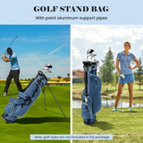 Golf Stand Cart Bag with 4 Way Divider Carry Organizer Pockets-Black