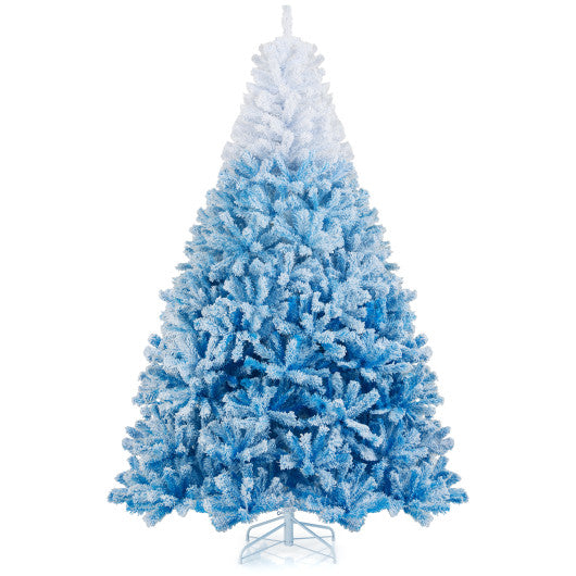 5/6/7/8 FT Artificial Christmas Tree with Warm White LED Lights and 8 Modes-8 Feet