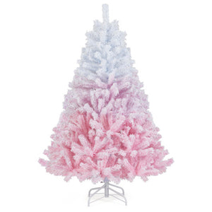 5/6/7/8 FT Artificial Christmas Tree with Warm White LED Lights and 8 Modes for Holiday-5 Feet
