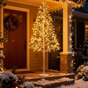 5/6/7 FT Lighted Birch Tree  Pre-lit Twig Tree with 240/320/456 Warm White Light LED Lights-5 FT