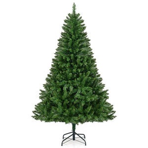 5/6/7 Feet Artificial Christmas Tree Hinged Xmas Tree with 7 Lighting Modes-6 Feet