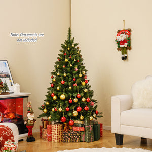 5/6/7 Feet Artificial Christmas Tree Hinged Xmas Tree with 7 Lighting Modes-5 Feet