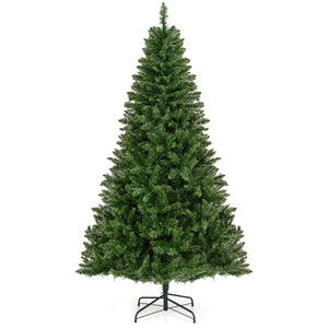 5/6/7 Feet Artificial Christmas Tree Hinged Xmas Tree with 7 Lighting Modes-7 Feet